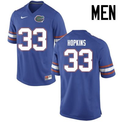 Men's Florida Gators #33 Tyriek Hopkins NCAA Nike Blue Authentic Stitched College Football Jersey OHV6662WK